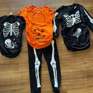 Halloween Maternity Costume Bundle Skeleton & Pumpkin